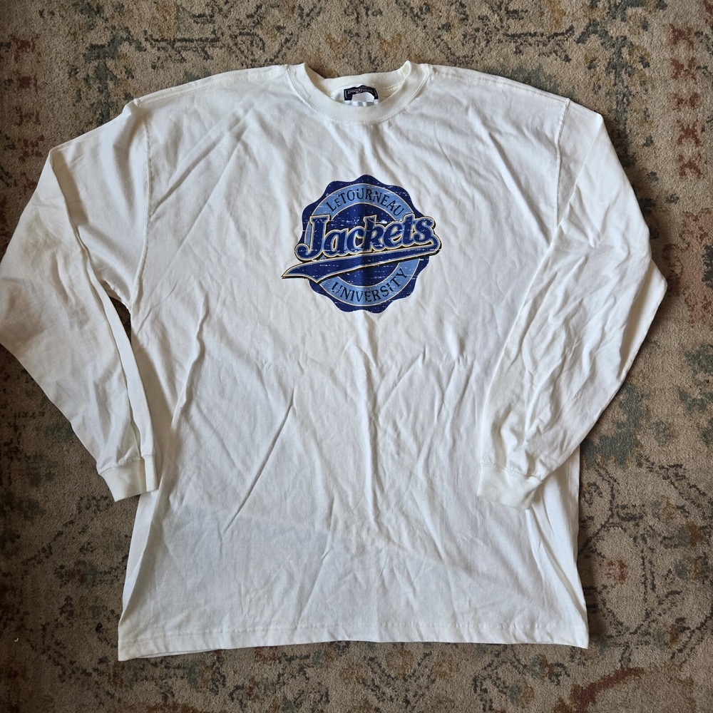 VTG Jansport Long Sleeve Tshirt Size XL LeTourneau University Jackets White